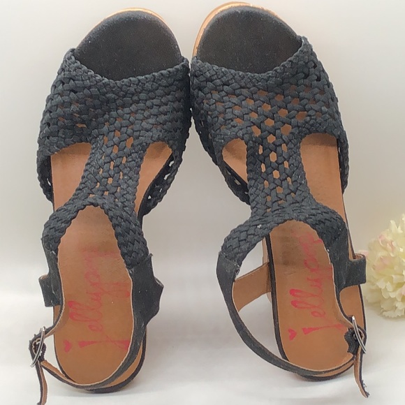 Jelly Pop “Mosaic” Black Wedges - Picture 15 of 16